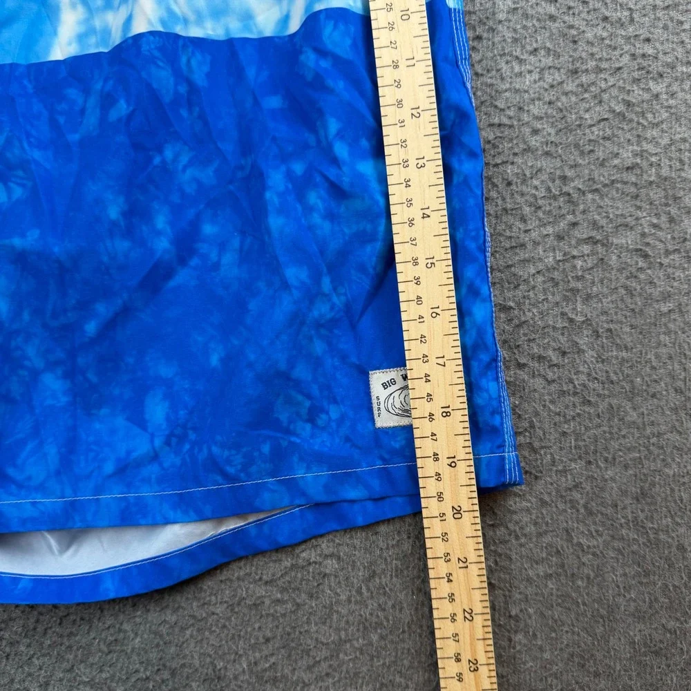 Big Wave Fun Club Swim Trunks Men's 4XL Blue Tie Dye Colorblock Board Shorts